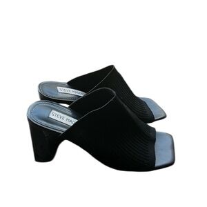 Steve Madden Black Ribbed Mules Size # 6.5M